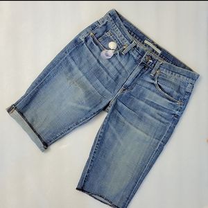 Vince Mid-Rise Denim Bermuda Shorts